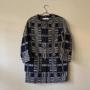 Isabel Marant Etoile graphic jacquard knit car coat fits size s-m